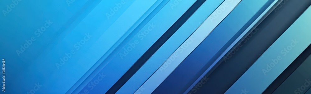 Obraz premium Abstract geometric pattern with diagonal blue lines, vibrant shades flowing in a modern artistic design suitable for backgrounds or digital media projects.