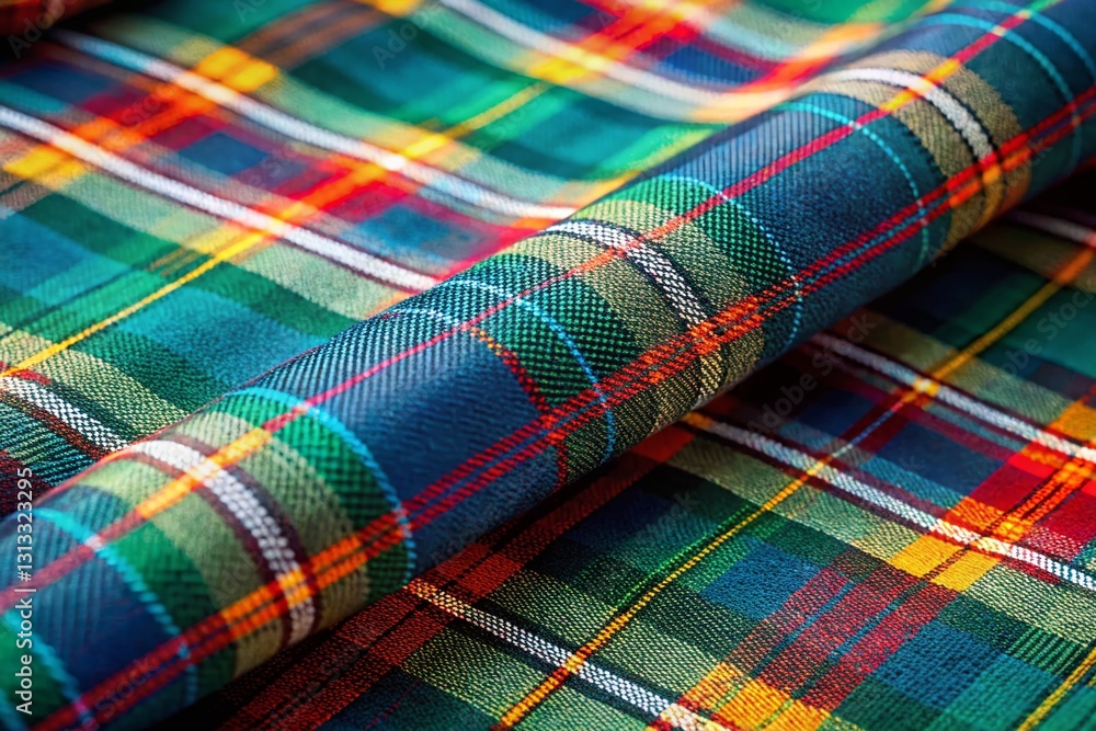Modern Tartan Woven Texture Background - Stock Photo Modern Tartan Woven Texture Background - Stock Photo