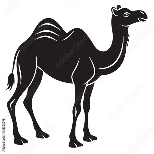camel with a black silhouette