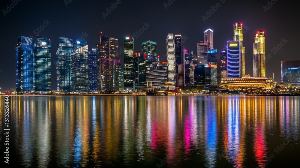 Fototapeta premium Night view of city architecture