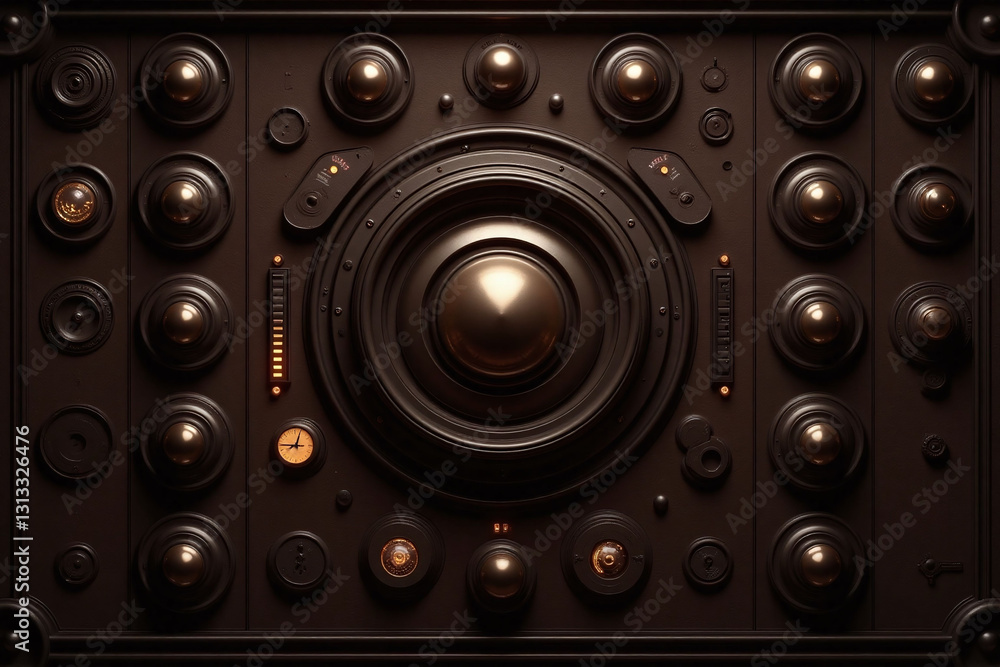 Fototapeta premium close up of a steampunk clock on a wall