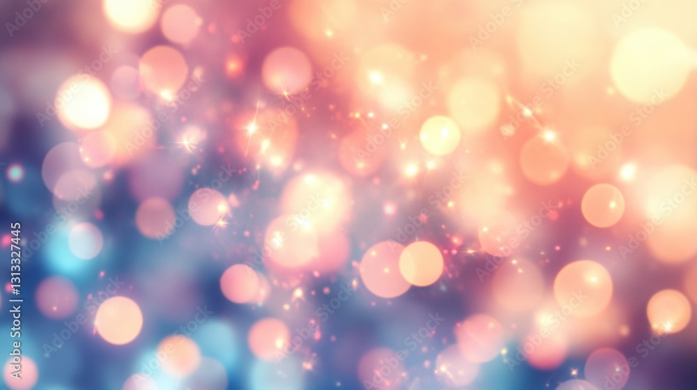 Obraz premium A soft and dreamy blurry background featuring pastel bokeh lights creating a calm and serene atmosphere