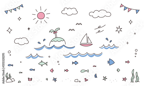 夏のイラスト素材セット