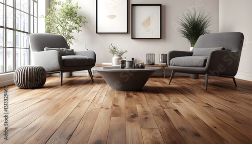 Modern Living Room Interior Design with Hardwood Floors