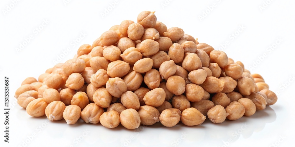 Organic Boiled Chickpeas Isolated on White Background - Healthy Food Stock Photo Organic Boiled Chickpeas Isolated on White Background - Healthy Food Stock Photo