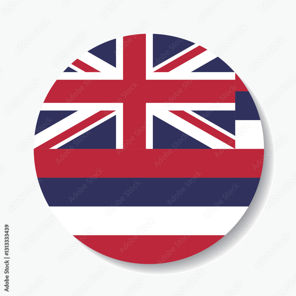 Obraz premium Hawaii flag circle icon vector illustration design