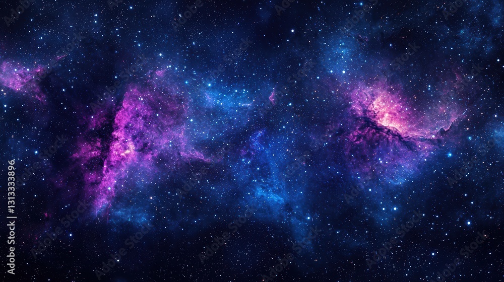 Obraz premium Majestic Cosmic Landscape with Stars and Colorful Nebulae
