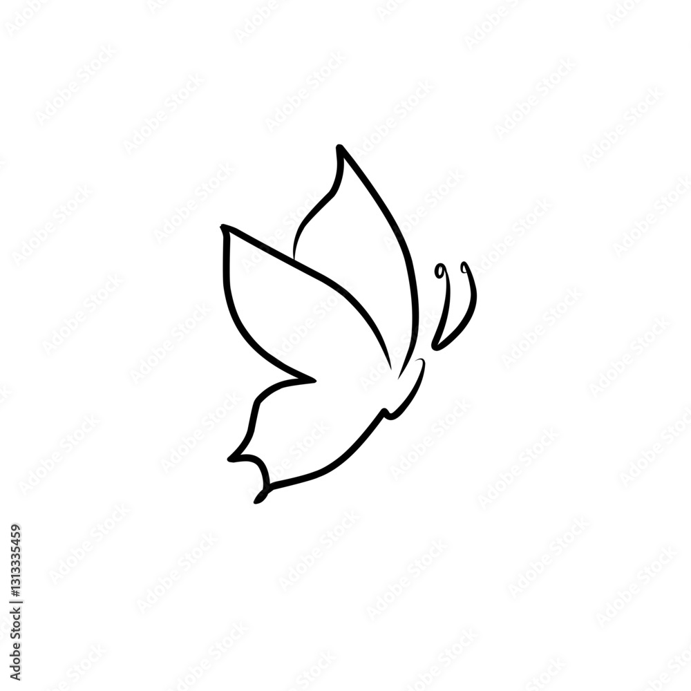Obraz premium butterfly line logo design
