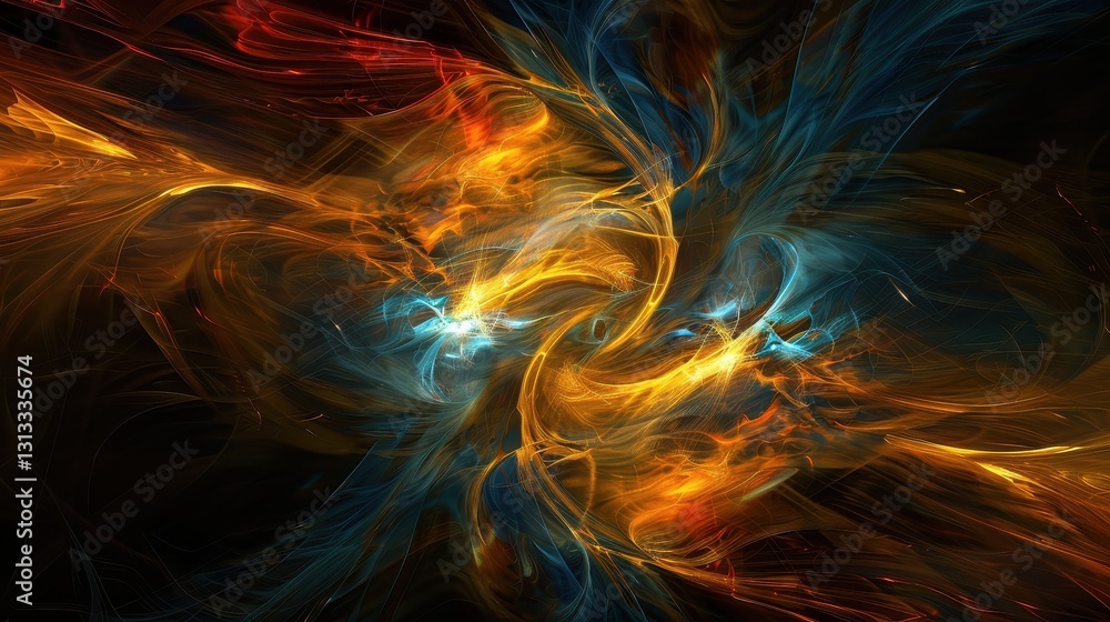 Fototapeta premium Pulsating Energy Waves with Artificial Lighting in Dynamic Composition