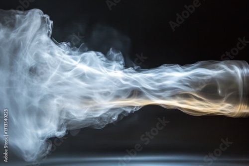The supersonic shock wave formation showing air molecule compression and theoretical aerodynamic