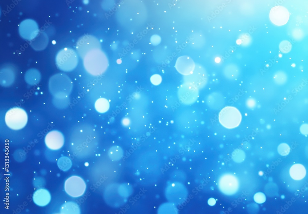 Obraz premium Blue Background with Soft Bokeh Circles and Sparkling Light Effects in a Dreamy Atmosphere for Creative Design and Background Use