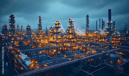 Wallpaper Mural Large Industrial Complex At Night Torontodigital.ca