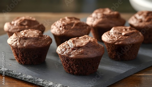 Wallpaper Mural Delicious Chocolate Muffins Topped With Ganache Torontodigital.ca