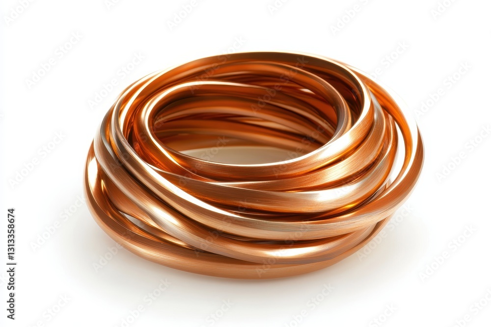 Copper pipe displayed on a white backdrop Copper pipe displayed on a white backdrop