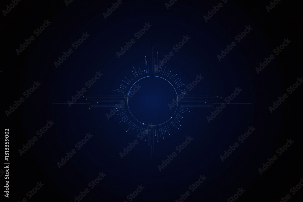 blue circuit board with a circular design in the middle blue circuit board with a circular design in the middle