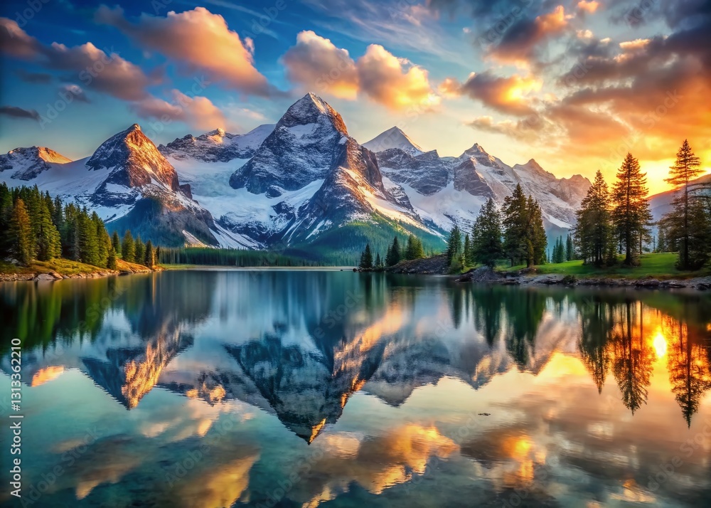 Serene Mountain Lake Reflection: Stunning AI-Generated Landscape Photography Serene Mountain Lake Reflection: Stunning AI-Generated Landscape Photography