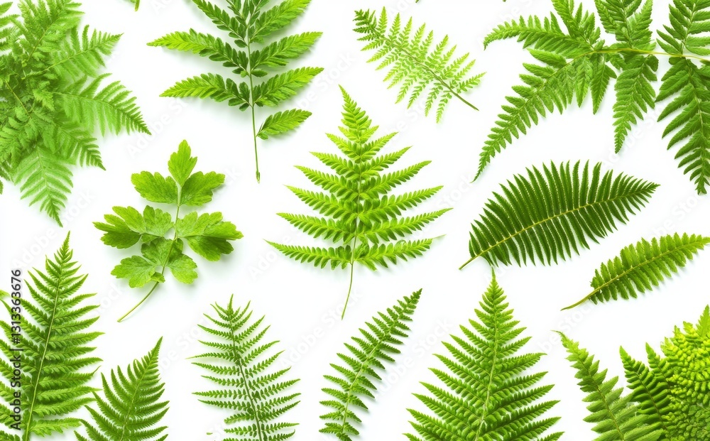 Background with plants. Leaf icons in a flat, modern style Background with plants. Leaf icons in a flat, modern style