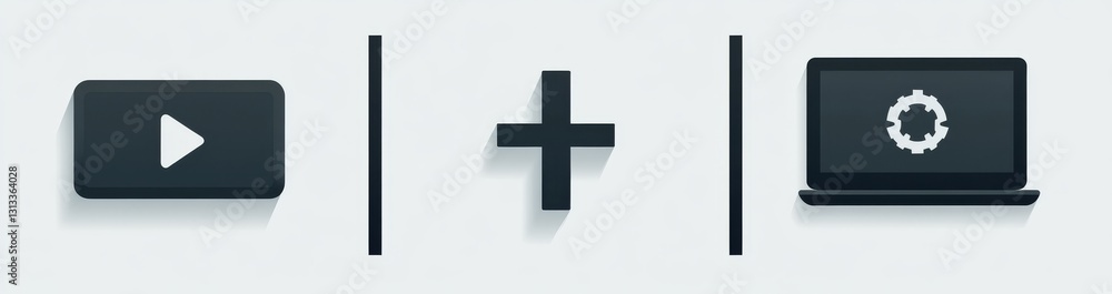 Contemporary silhouette icons for laptops and repair services Contemporary silhouette icons for laptops and repair services