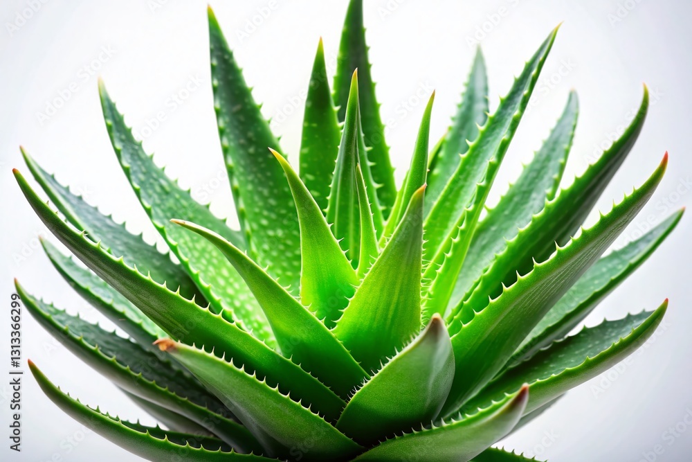 Silhouette of Cleaned Aloe Vera Plant with Leaves Isolated on White Background Silhouette of Cleaned Aloe Vera Plant with Leaves Isolated on White Background