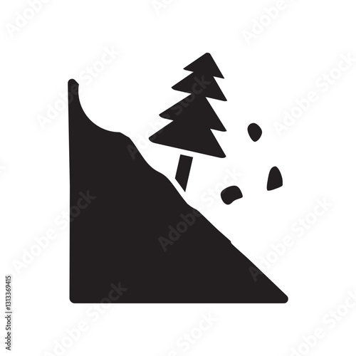 landslide glyph icon