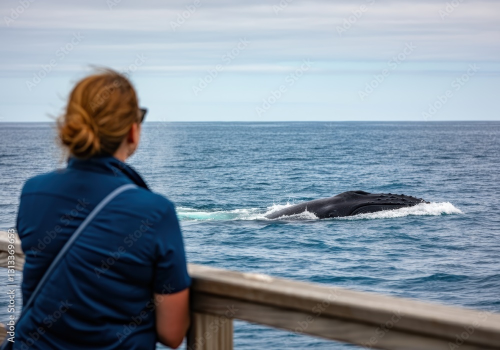Fototapeta premium Whale Watching Experience by the Sea