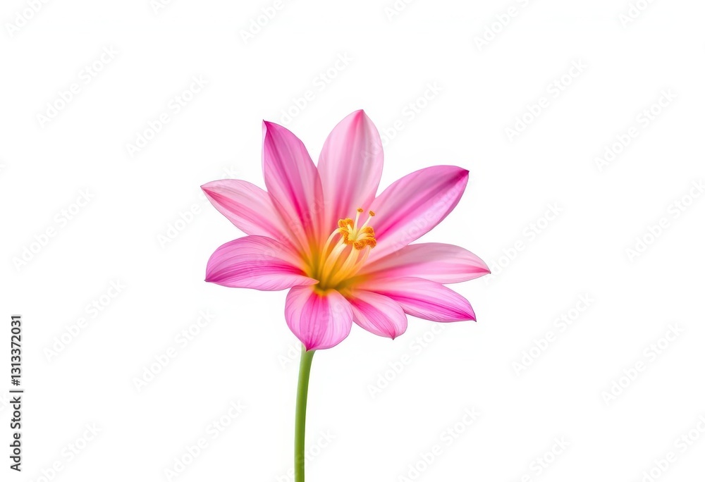 A single, vibrant bloom, petals unfurled, isolated against a pure white backdrop, flower power, blossom A single, vibrant bloom, petals unfurled, isolated against a pure white backdrop, flower power, blossom