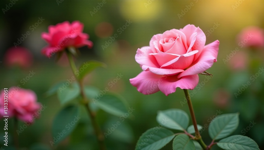 Elegant garden roses blooming in a peaceful setting, plants, botanical, lovely Elegant garden roses blooming in a peaceful setting, plants, botanical, lovely