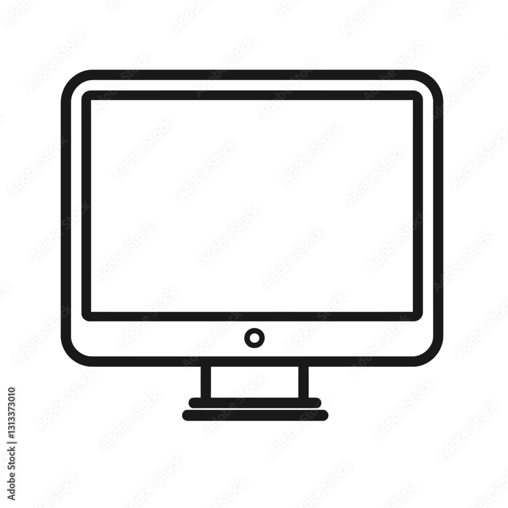 Minimalist Line Art of Desktop Computer Screen Icon, Technology Concept Minimalist Line Art of Desktop Computer Screen Icon, Technology Concept