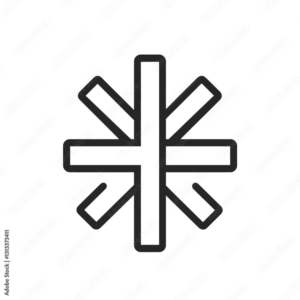 Black and White Asterisk Design: Abstract Graphic Resource Element Black and White Asterisk Design: Abstract Graphic Resource Element