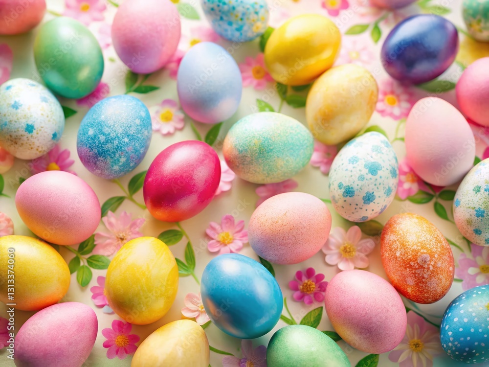 Spring Easter Egg Pattern: Textured Paint Strokes & Pastel Colors Spring Easter Egg Pattern: Textured Paint Strokes & Pastel Colors