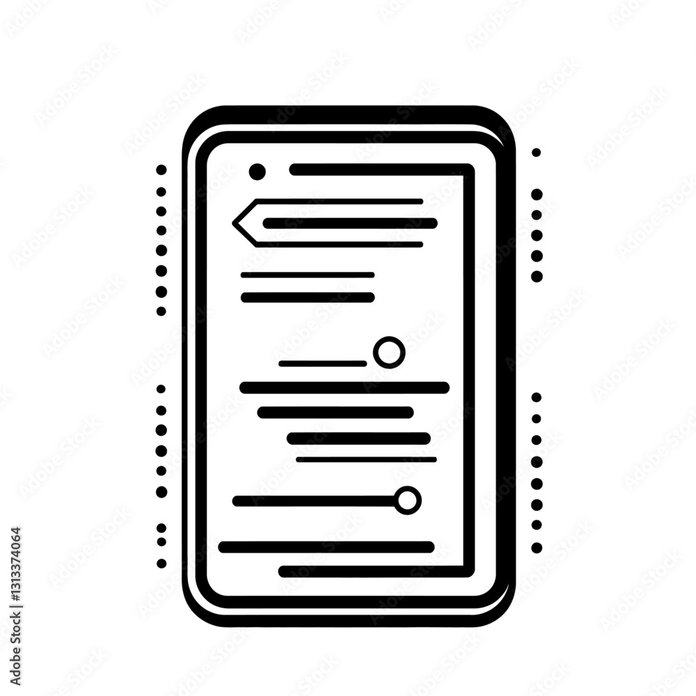 Mobile Interface with Sliders and Text for Settings Adjustments App Mobile Interface with Sliders and Text for Settings Adjustments App