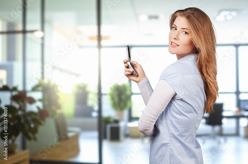 professional businesswoman working in modern office