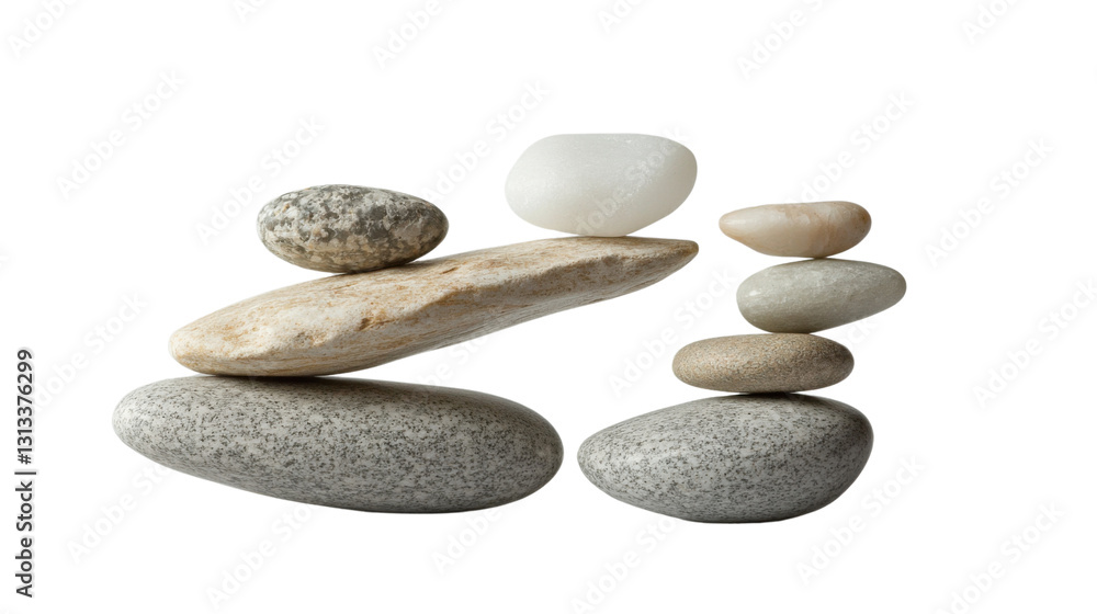 Balancing stones creating harmony and tranquility on transparent background Balancing stones creating harmony and tranquility on transparent background