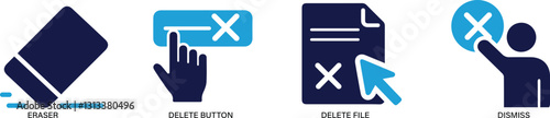 Delete icon set, delete button, cancel, You can easily change the color.