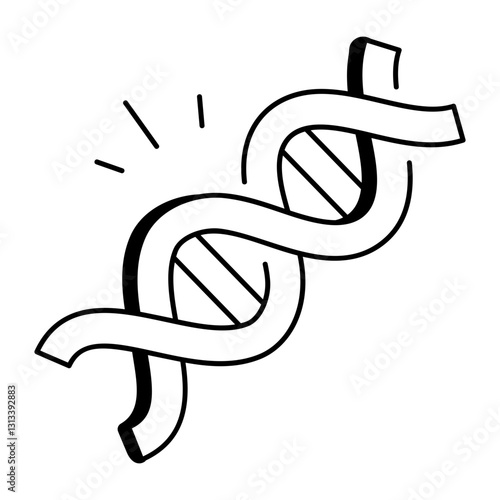 Dna helix vector icon in doodle style
