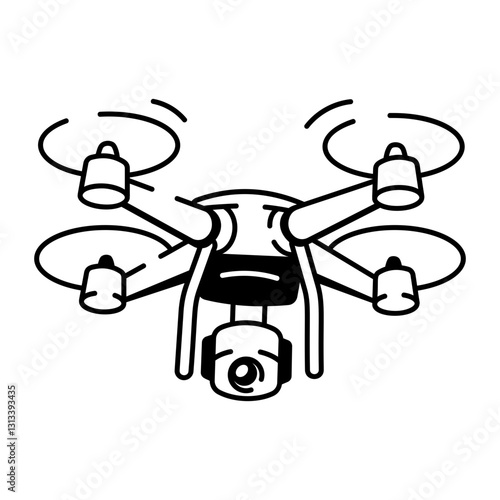 A hand drawn icon of drone technology

