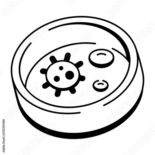 Cell nucleus icon in hand drawn style 


