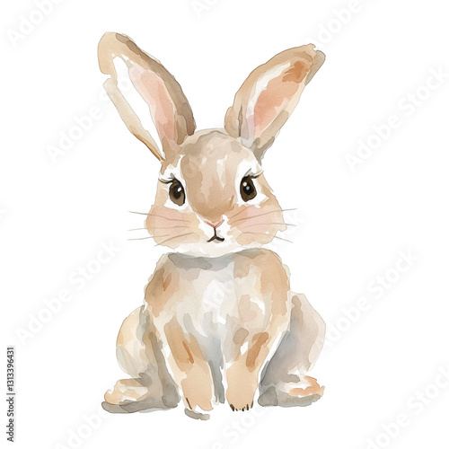 Cute Adorable Watercolor Bunny Rabbit Illustration Art