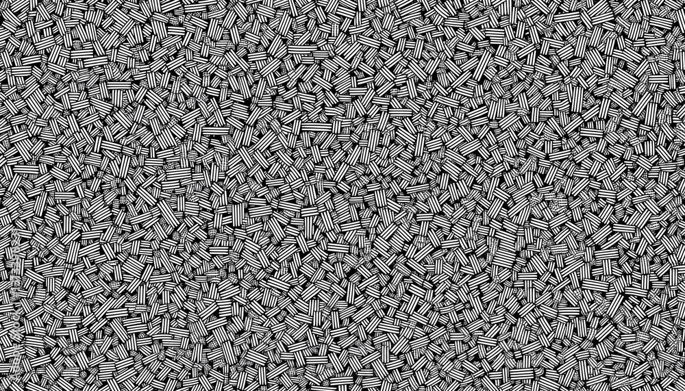 Dense pattern of small black and white cubes Dense pattern of small black and white cubes