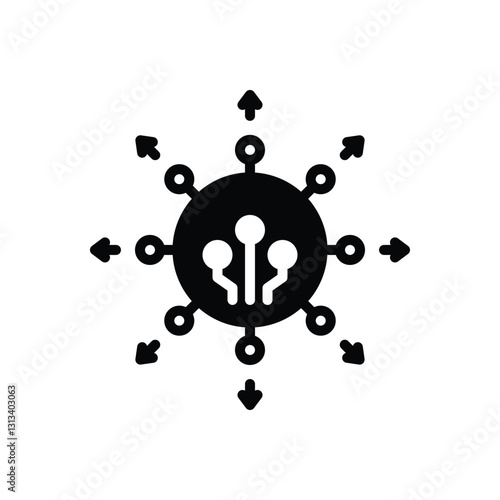 Black solid icon for decentralized finance