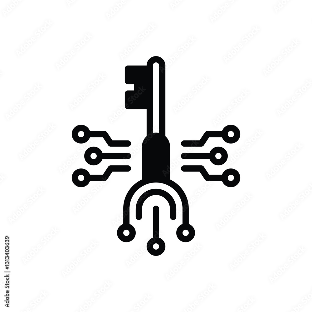 Black solid icon for private key Black solid icon for private key