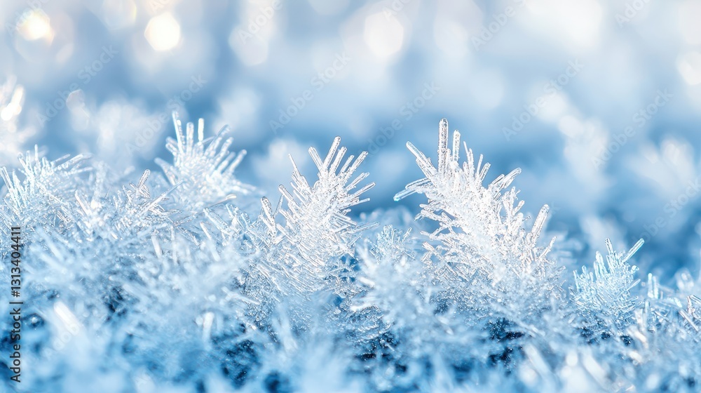 Delicate Frost Crystals Forming on a Soft Winter Surface Delicate Frost Crystals Forming on a Soft Winter Surface