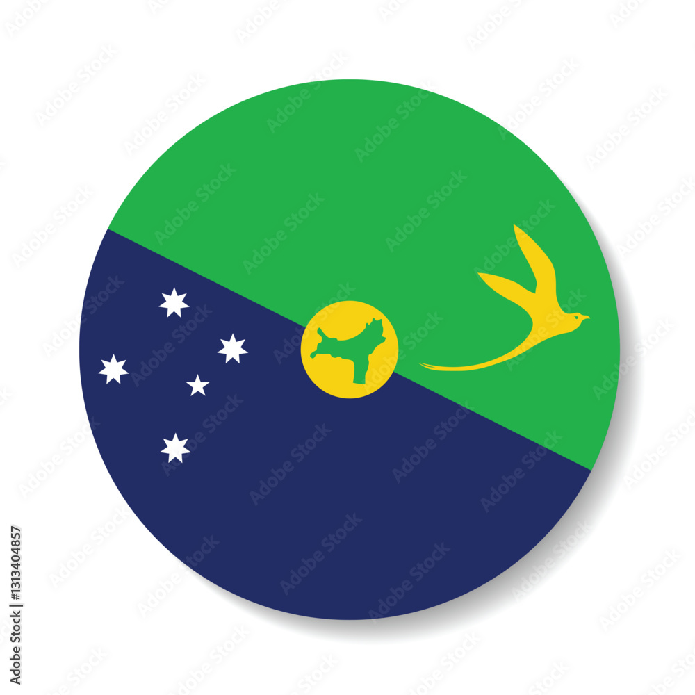 Christmas Island circle flag logo icon digital vector illustration Christmas Island circle flag logo icon digital vector illustration