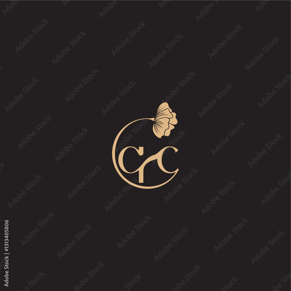 monogram wedding concept initial line logo QC modern circle floral letter monogram wedding concept initial line logo QC modern circle floral letter