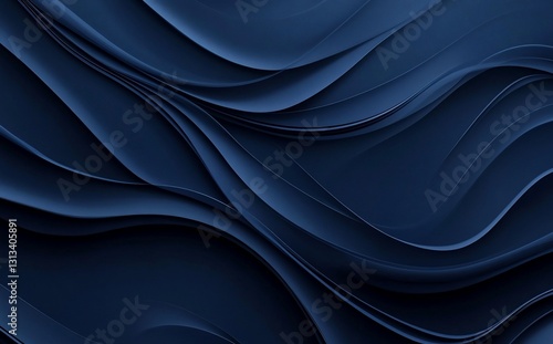 Abstract navy blue wavy curves background