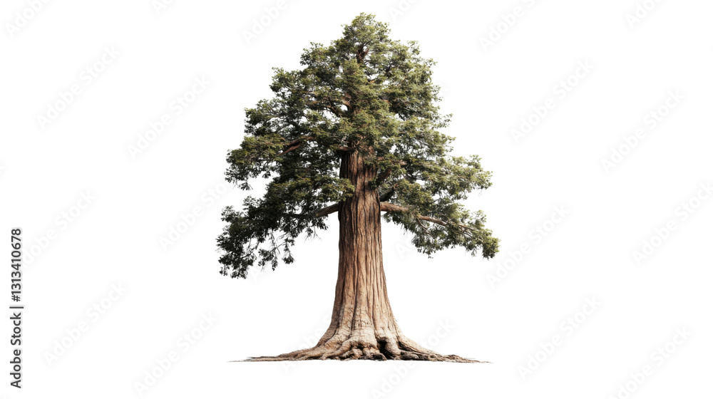 Fototapeta premium Giant sequoia tree standing tall with transparent background