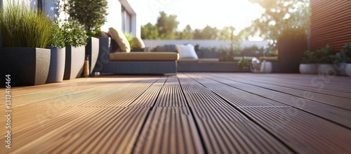 WPC decking boards enhance terrace design with modern aesthetics.