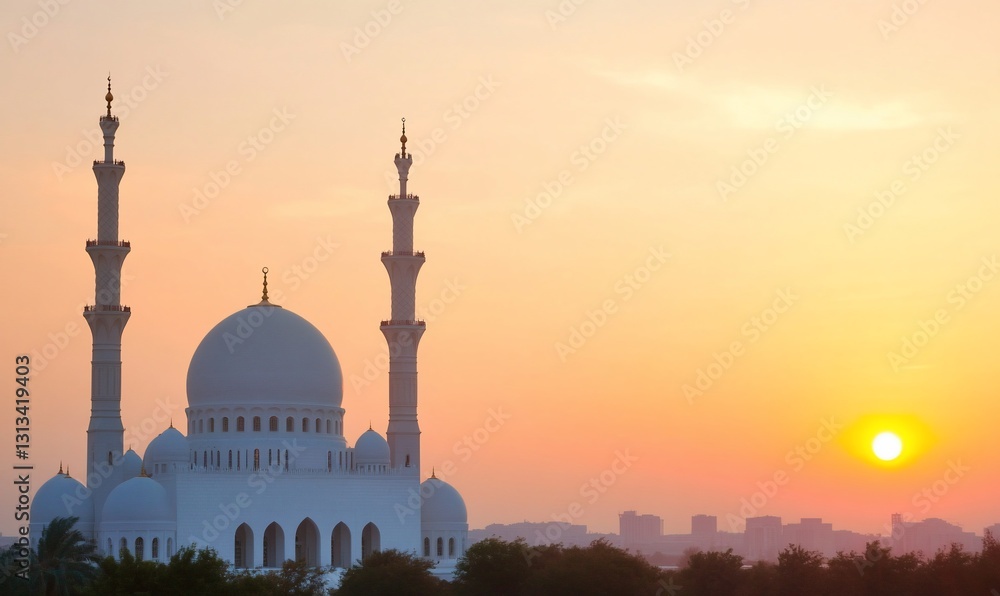 Naklejka premium Sheikh Zayed Mosque at Sunrise