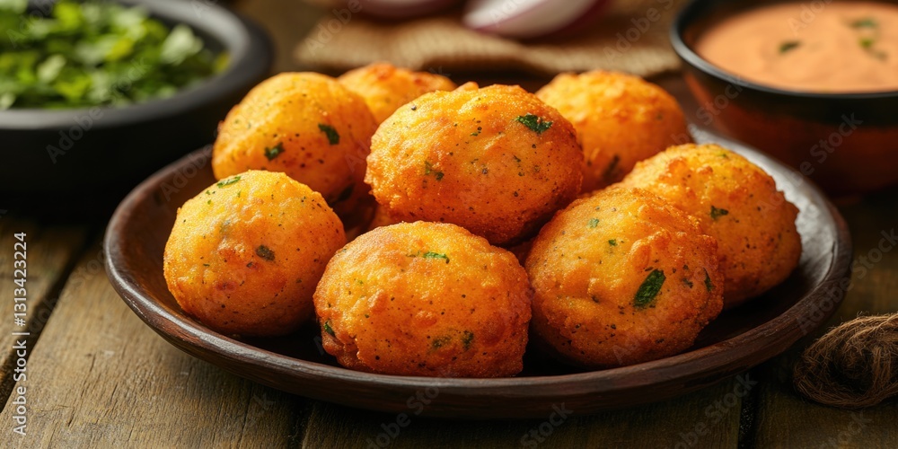 A selection of tasty appetizers with accompanying dips, perfect for sharing and enjoying as a casual snack. A selection of tasty appetizers with accompanying dips, perfect for sharing and enjoying as a casual snack.