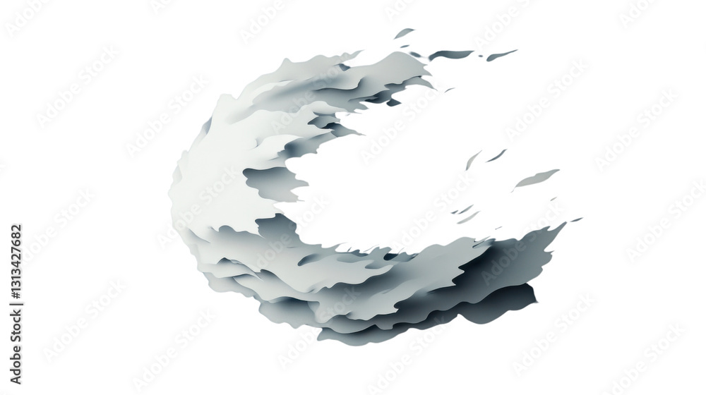 Fototapeta premium Abstract white and blue circular shape on transparent background
